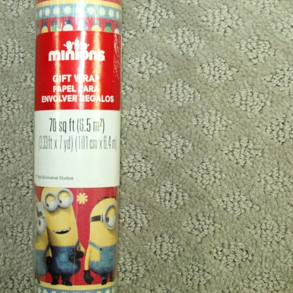 Vintage Minions Movie Christmas Wrapping Paper 70 Square Feet NEW